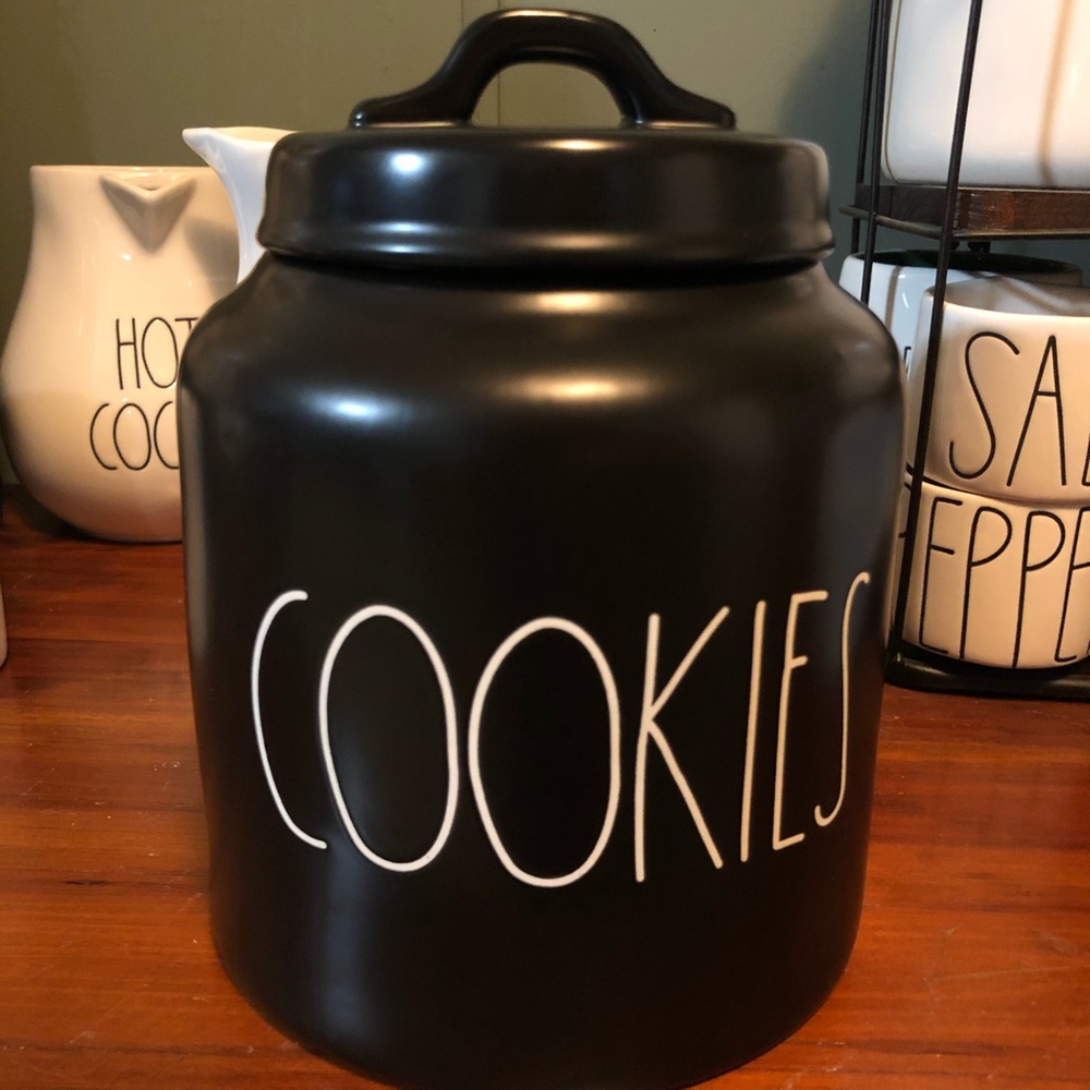 Rae Dunn Black Cookie Jar